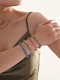 Elegant Pink Natural Stone & Gold Stainless Steel Beaded Bracelet Adjustable Length