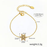 Elegant Gold-Plated Stainless Steel Zircon Charm Bracelet for Women