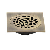 Bathroom Shower Drains with Flange & Hair Trap Antique Brass