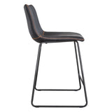 Amerihome Classic Faux Leather 24 Inch Counter Height Chair Set - Black