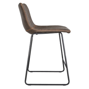 Amerihome Classic Faux Leather 24 Inch Counter Height Chair Set - Coffee