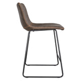Amerihome Classic Faux Leather 24 Inch Counter Height Chair Set - Coffee