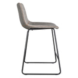Amerihome Classic Faux Leather 24 Inch Counter Height Chair Set - Stone