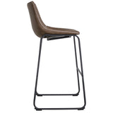 Amerihome Classic Faux Leather Bar Chair Set - Coffee