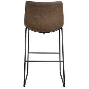 Amerihome Classic Faux Leather Bar Chair Set - Coffee