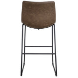 Amerihome Classic Faux Leather Bar Chair Set - Coffee