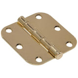 Hillman 851246 4 in. Residential Door Hinge with 0.62 in. Round Corners Brass Plated