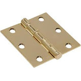 Hillman 851248 3.5 in. Residential Door Hinge with Square Corners Brass Plated