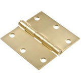 Hillman 851957 3.5 in. Residential Door Hinge with Square Corners, Satin Brass