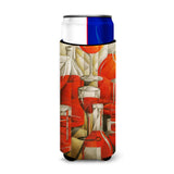 Caroline'S Treasures Red Wine Bottles And Glasses Michelob Ultra Koozies For Slim Cans, Multicolor