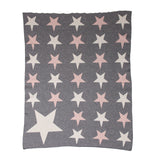 Parkland Collection Twinkle Stars Transitional Light Grey Knitted 32 X 40 Baby Blanket