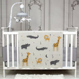 Parkland Collection Once Upon A Time In Zooland Transitional Light Grey Knitted 32 X 40 Baby Blanket