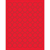 Box Partners LL191RD 1 in Fluorescent Red circle Laser Labels Pack of 6300
