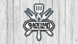 Backyard Bar and Grill Door Hanger - DIY Unfinished Kit - Lvl 2