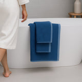 Bamboo Cotton Towel Set - Viscose from Bamboo + Cotton - 3pc - Indigo