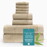 Bamboo Cotton Towel Set - Viscose from Bamboo + Cotton - 8pc - Champagne