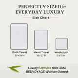 Bamboo Cotton Towel Set - Viscose from Bamboo + Cotton - 8pc - White