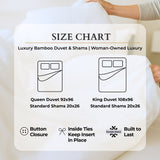 Cooling Bamboo Duvet Cover Set - 100% Viscose from Bamboo - 3pc - White