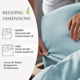 Bamboo Fitted Sheet - 100% Viscose from Bamboo - Sky