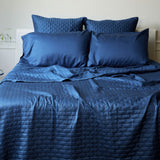 Bamboo Quilted Coverlet - 100% Viscose from Bamboo - Indigo