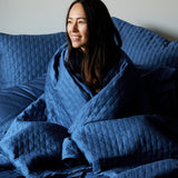 Bamboo Quilted Coverlet - 100% Viscose from Bamboo - Indigo