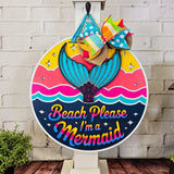 Beach Please I'm a Mermaid Door Hanger - DIY Unfinished Kit - Lvl 2