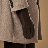 Benjamin (brown) – Thick goatskin leather gloves with warm lambswool lining & touchscreen feature