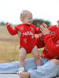 Christmas Candy Cane Merry Knit Baby Romper