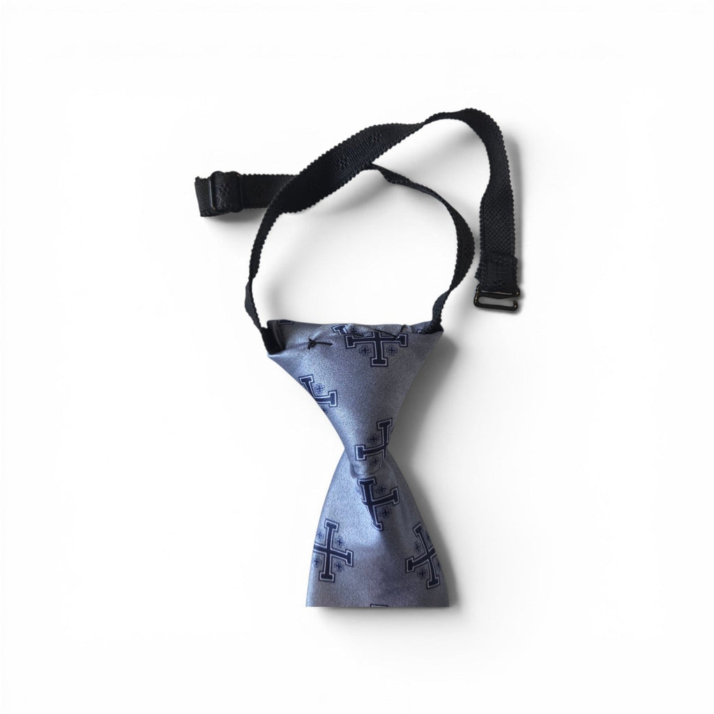 Boys Blue Jerusalem Cross Necktie with White Accents