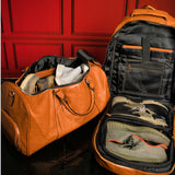 Brown Tumbled Leather Duffle Bag