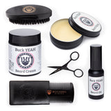 Men's Beard Grooming Set – Sandalwood Vanilla Extract Balm, Oil, Moisturizer & Kit