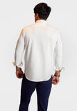 Single Shot Button Front Long Sleeve Shirt - White