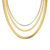 C004G B.Tiff Gold Plated Herringbone Chain Necklace/ 4mm