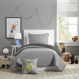 Coty Grey Fq Quilt Set-3Pc