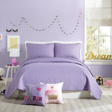 Coty Purple Fq Quilt Set-3Pc