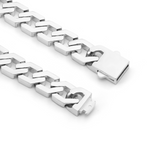 BG100W B.Tiff High Polish Flat Angular Cuban Link Bracelet