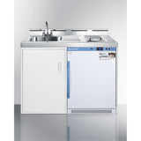 48 Wide All-In-One Wellness Room Kitchenette With Momcube Refrigerator, Sink, 2-Burner Cooktop, And Storage Cabinet