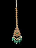 BR500 Kafiya bridal set in golden / champagne stones and green beads ( READY TO SHIP )