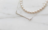 Rose Bar Necklace in Sterling Silver
