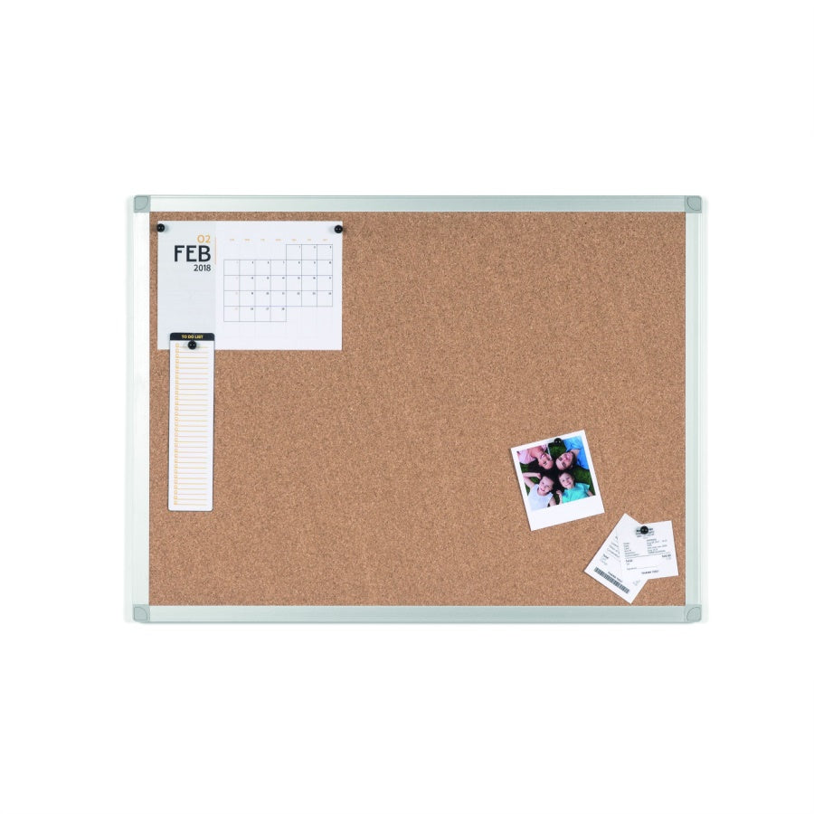 Ayda Cork Bulletin Board, 24 X 36, Aluminum Frame