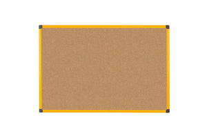 Industrial Ultrabrite Cork Bulletin Board, 36 X 48, Yellow Frame