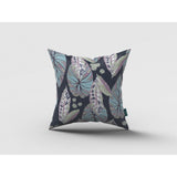 Tropics Double Sided Suede Pillow, Zippered, Light Blue And Purple
