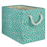 Dii Polyester Bin Stained Glass Aqua Rectangle Large