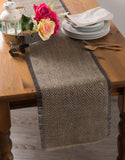 Dii Mineral Chevron Burlap Table Runner