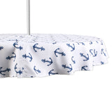 Dii Anchors Print Outdoor Tablecloth With Zipper 60 Round