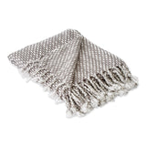 Dii Gray & White Textured Acrylic Throw