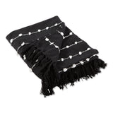 Dii Black Woven Loop Throw