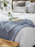 Dii Stonewash Blue & White Waffle Knit Throw
