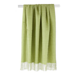 Dii Antique Green & White Waffle Knit Throw