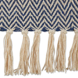 French Blue Handloom Chevron Throw